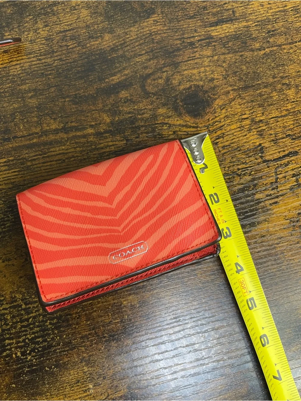 COACH Nylon Travel Bag And Wallet Zebra Print Orange Coral Lot